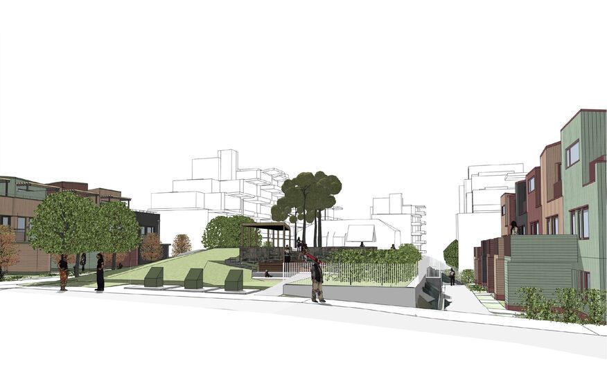 Gatetunet med felles renovasjon og uteområde - "Knausen".